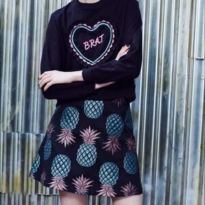 House of Holland Blue Skater Mini Skirt